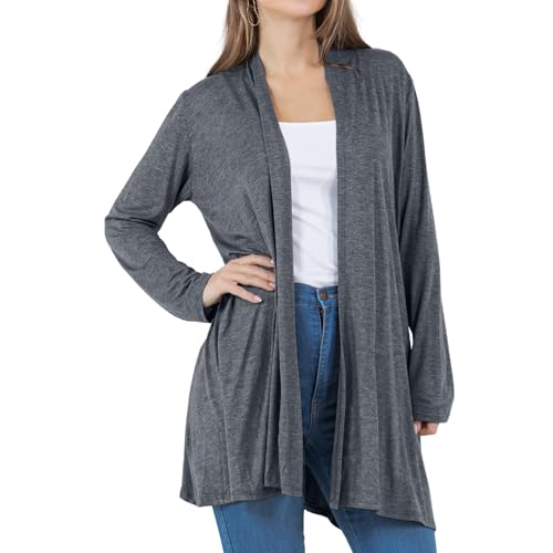 Image of Azules Long Sleeve Womens Cardigan, Flowy Longer Rayon Sweater Lightweight Cardigan for Casual or Dressy Outfits
