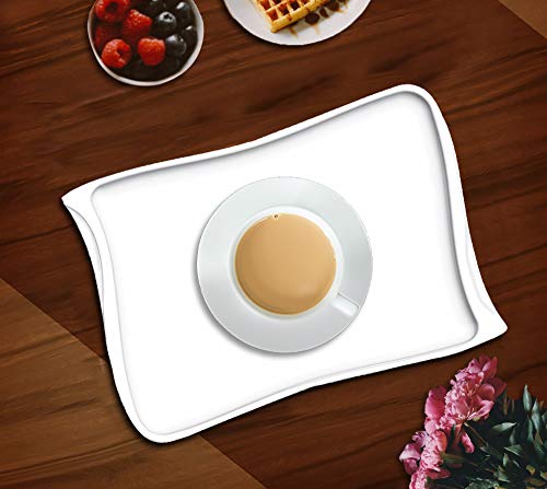 Image of Milton Camber Melamine Tray, Set of 3, White (9.6 inch X 6.8 inch)