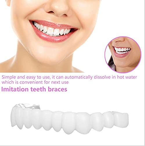 Icehao Upper & Lower Teeth Veneers - Simulation Braces Snap On Smile Tooth Cover Perfect Whitening One Size Fits Most Comfortable Denture To Make White Beautiful Neatr (2Pcs) 2 Count (Pack Of 1) #TOP2