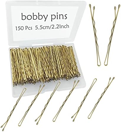 150PCS 2.2Inch Blonde Bobby Pins, Super Grip Gold Hair Clips with Box, YINGFENG Reusable Non Slip Hair Pins, Suitable for All Hair Types