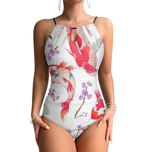 Beachwear une pièce carpe rouge idéal pour vos vacances et séances de piscine