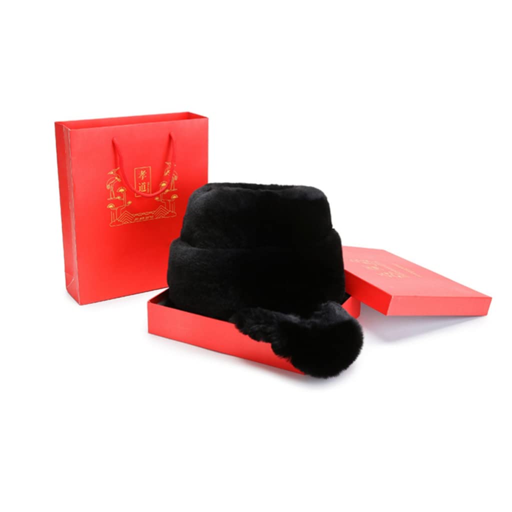 Sombrero de Invierno trampero para Hombres, Caja de Regalo con Bufanda, Soldado Impermeable Sombrero Unisex cálido Ruso Faux Piel Sombrero Gorra, Regalo para Anciano