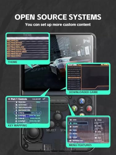 Image of Handheld Game Console HN-R36S , 15k+ Gamees 3.5-inch IPS Display, 64GB Storage, 1 Ram Chip (1GB) 8+ Hour Battery Life with Protective Cover (Black-with-case)