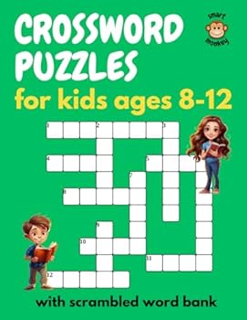 Crossword Puzzles for Kids 8-12 with Scrambled Word Bank: Activity Book with 50 Crosswords and More