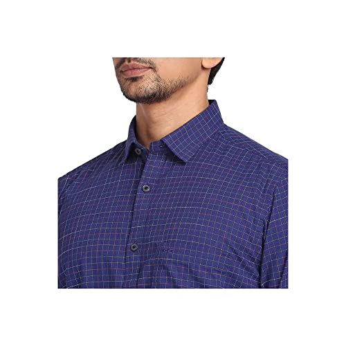 Image of Colorplus Cotton Contemporary Fit Dark Blue Casual Shirt for Men