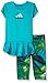 adidas Little Girls' Toddler Short Sleeve Tee and Capri Set, Shock Green, 2T