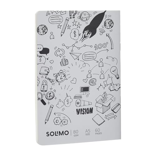 Image of Amazon Brand - Solimo A5 Unruled Notebook | 80 GSM | Easy to Carry | Suitable for Sketching or Doodling, To-do lists & more | Set of 4 | Matte Finish | Floral Design (60 Pages Each)