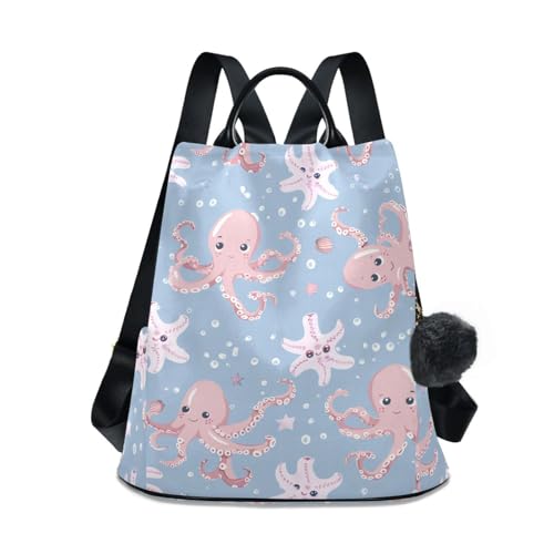Poulpes mignonnes rose bleu doudou réversible animal marin en tissu