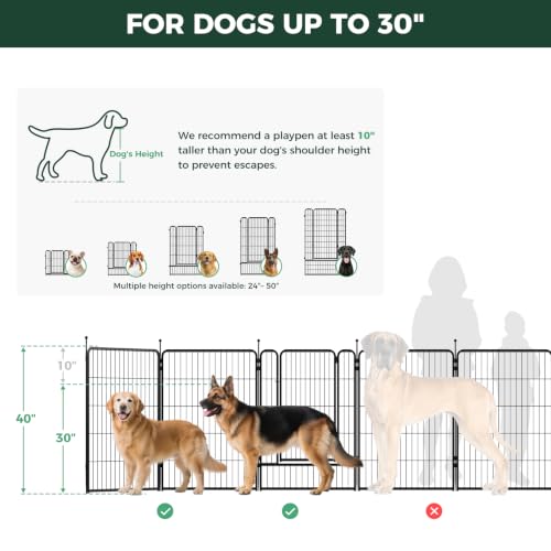 Image of FXW Rollick Dog Playpen with RV Step Grid for RV Camping, 40 inch H, 16 Panels