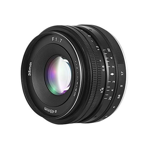 Yuventoo 35mm F1.7 Lente fixa grande abertura manual para sony e montagem digital câmeras mirrorless