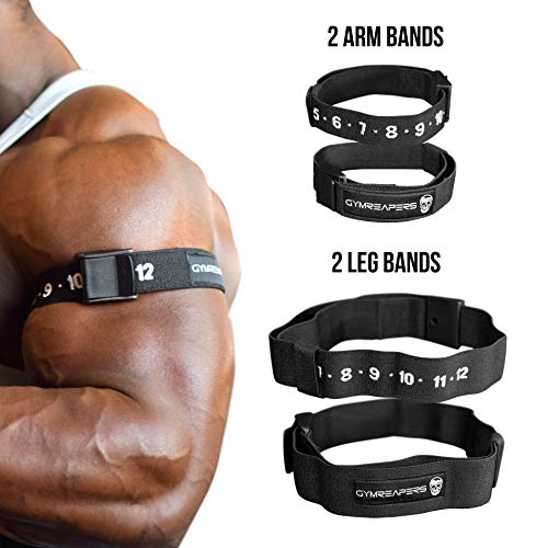 Gymreapers Occlusion Training Bands - Blood Flow Restriction for Arms & Legs (Arms/Legs)…