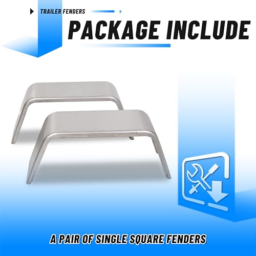 Image of ECOTRIC Square Alloy Steel Trailer Fenders For 14 inch-16 Wheels