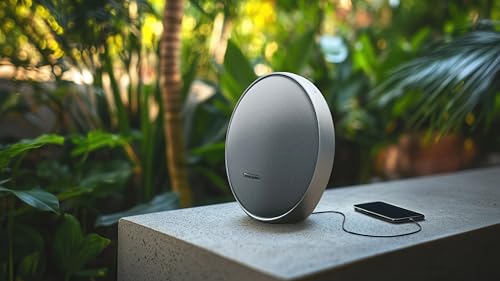 Harman Kardon Onyx Studio 9, Draagbare Bluetooth speaker, Auracast Multi-Speaker Connectie, Adaptive Self-Tuning, Constant Sound Field Technologie, usb-oplaadpoort, 8 uur batterijduur, Grijs - Afbeelding 3