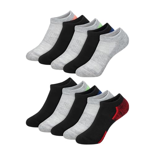 Hanes Boys' Moves No Show, Breathable Mesh Performance Socks, Moisture-Wicking, 10-Pack
