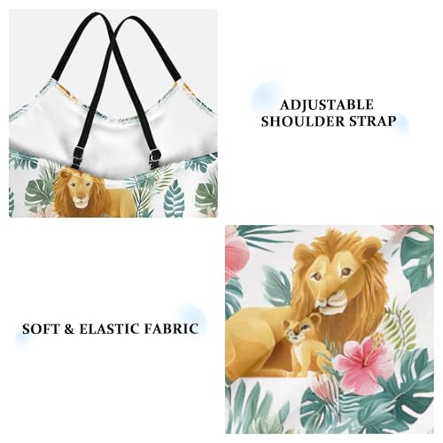 Lion Tropical Leave Flower Girls One Piece Swimsuits Summer Quick Dry Beach Bathing Suit4