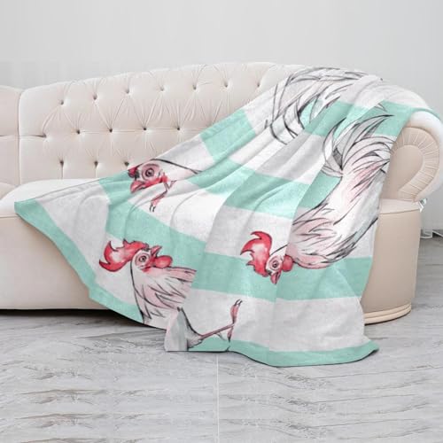 Couverture polaire en microfibre légère, tissu thermorégulateur doux à rayures