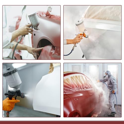 Image of 1 Pcs for Wall Covering Frames Cars Auto Body Paint Supplies Pre-Taped Masking Film Plastic Cover 1000x270cm / 32.81ftx106.30 inch White Orange PE Film