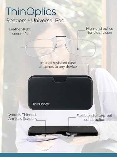 thinoptics universal pod case  rectangular reading glasses