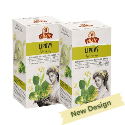Linden Tea Herb (Lime Blossom) for Colds, Flu, Coughs, Respiratory Tract and Immunity (2 Pack, 40 Tea Bags 80g)