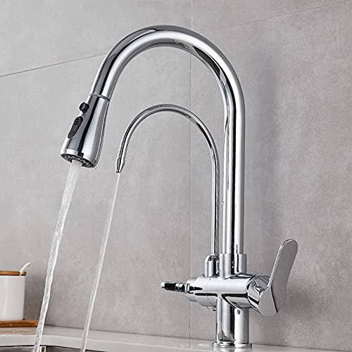 Robinet de cuisine 3 voies avec mitigeur eau potable moderne pour évier
