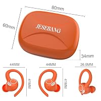 Bluetooth Kopfhörer Sport, in Ear Kopfhörer Kabellos Bluetooth 5.4 mit HD Mic, Herausragender Sound, 40 Std Spielzeit, Comfort Fit, Dual LED-Anzeige, IP7 Wasserdicht Ohrhörer mit Ohrhaken, Orange – Ansicht 8