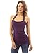 PattyBoutik Women’s Crochet Inset Ruched Detail Tank Top (Dark Purple S)