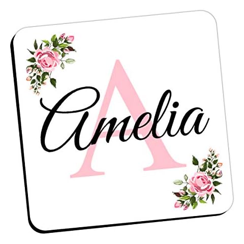 Personalised Alphabet Any Name Coaster Drinks Mat (Qty 1) Home, Wedding, Birthday, Christmas, Gift Ideas for Mum Sister N57 Cover