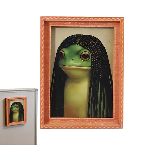 Ranas Magnéticas,Figura de Rana en Forma de Marco de Fotografías Decorativo - Animales Adhesivos Fuertes Y,para Familia Amigos Hogar Oficina Aula Dormitorio Taquilla Cocina Pared Interior