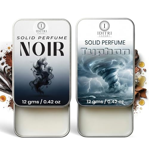 Image of Solid Perfume |Typhon&Noir Alcohol Free Wax Perfume Balm, Long Lasting | Pocket Tin 12g, Pack Of 2| Non Greasy Smooth Glide, Travel Friendly Men And Women