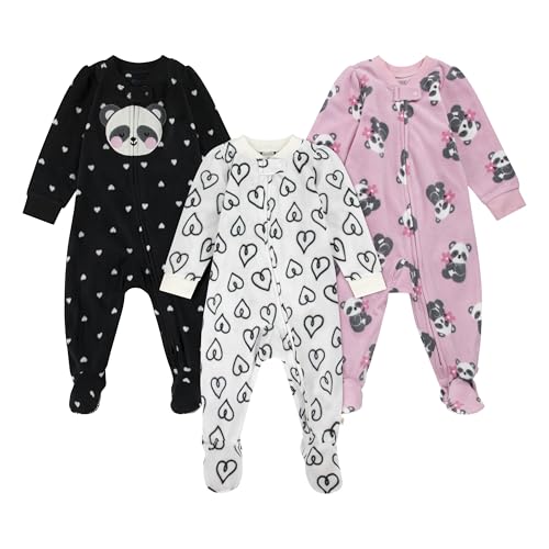 Image of HUGGIES Baby 3-pack Footed Fleece Coverall Pajamas
