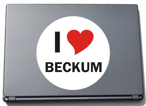 I Love Sticker Decal Adesivo su portatile Laptop Skin 210 mm con città nome Beckum
