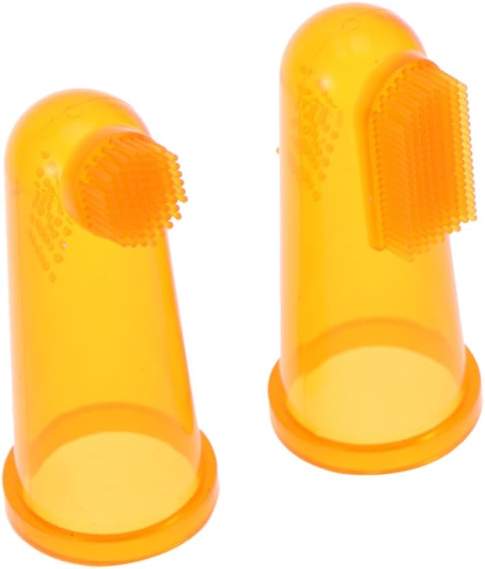 2pcs Finger Toothbrush for Teeth Cleaning Soft Silicone Teething Brush with Square Round Heads Gentle Gum Massager for Newborn Oral Care