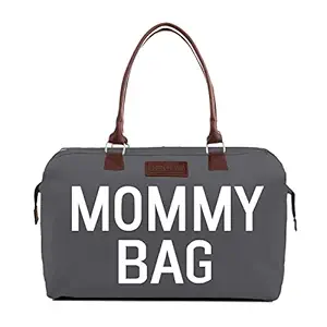 CHQEL Baby Diaper Bag, Mommy Bags for Hospital & Functional Large Baby Diaper Travel Bag for Baby Care (Grey)