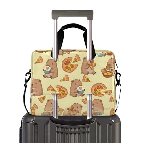 Bolso maletín para laptop con diseño Pizza Capybara miniatura 4