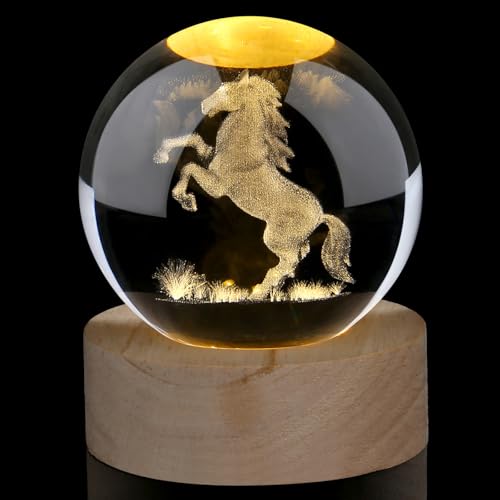 AWARDSEN Kristallkugel Pferd Kristall Geschenke für Frauen Glastiere...