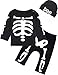 MOMBEBEB COSLAND Conjunto de Ropa Esqueleto Bebés Niños Disfraz Halloween, 12-18 Meses, Negro