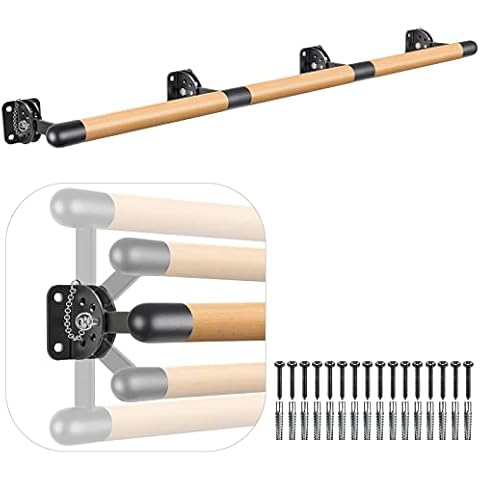 Dolibest Space Saver, 10 ft Ballet Barre, Wall Mounted Traditional Wood Ballet Barre System Stretch/Dance for Home Barre Workout Equipment, Height Adjustable for Kids and Adults Cover