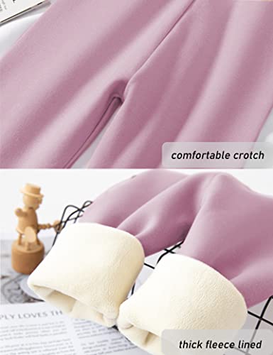 Kiench Girls' Sherpa Fleece Lined Leggings High Waist Warm Thermal Pants4