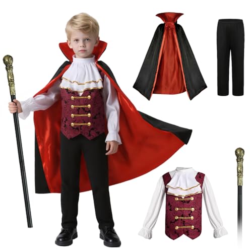 Disfraz de Vampiro para Niños Talla M Rojo