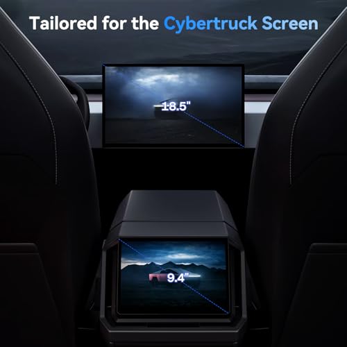Image of Tempered Glass Screen Protector for Tesla Cybertruck 2024-2026, 18.5 inch Front Back Screen Protector [HD & Anti-Fingerprint & 9H] with Alignment Frame -Glossy