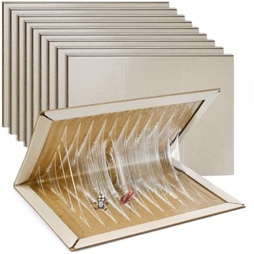 WEFHEF 10er Set Trampa para Ratones, Trampa para Ratas Adhesivas, Pegamento Ratones para Interior Y Exterior, Ratoneras para Atrapar Ratones, Pegamento para Ratas para Cucarachas y Arañas