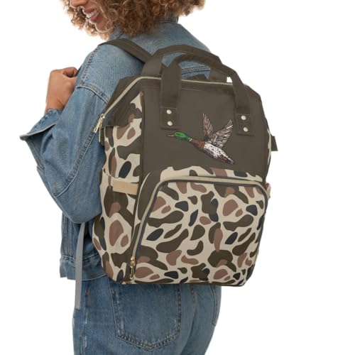Old School Camo Duck Backpack/Mallard Duck Travel Bag/Trendy Duck Camo Carryon4