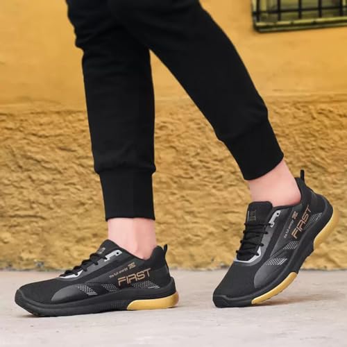 Image of Generic Men's Sports Walking Gym Shoes, Black, Size 7 UK