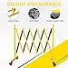 JHshop Industrial Expandable Metal Barricade Gate Outdoor, 17FT Folding Security Gate, Expandable Mobile Barricade, Expandable Safety Barricade with Wheels,Mobile Barricade Fence Gate
