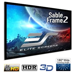 Image of Elite Screens Sable Frame 2, 100-Inch Fixed Frame Projector Screen, 16:9 8K /4K Ultra HD & Active 3D Ready, ISF-Certified Material, Ideal for Home Theater, Office, and Indoor Presentations, ER100WH2