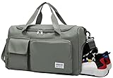 【Bolsa Gimnasio Multifuncional】La bolsa fitness se puede llevar en la mano, en un hombro y cruzada. La correa para el hombro está conectada por un resistente gancho desmontable y la longitud se puede ajustar según la altura. Es adecuado para una variedad de actividades en interiores y exteriores y se puede utilizar como bolsa deporte, bolsa viaje, bolso casual, bolsa de fin de semana, bandolera, bolsa mensajero, bolsa compras, bolsa natación, bolsa entrenamiento, bolsa playa, bolsa yoga.