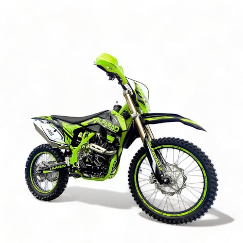 Alfarad A8 21/18 300 ccm 25 ps Dirt Bike Dirtbike CrossBike Enduro DirtBike pocket 300ccm Pitbike PocketBike Motocross Motorrad Motorbike Motorsport Pocket Vollcross Crossbike Grün