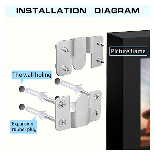 Image of Interlock Hanging Buckle,wall brackets, 2 /4pcs Headboard Wall Picture Hanger Display Hook Stainless Steel Interlocking Flush Mount Bracket Photo Frame Hardware ( Color : 4pcs , Size : 30*53mm ) ( Colo