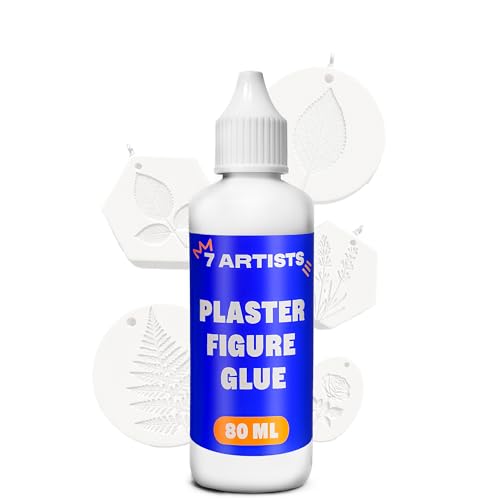 7 Artists Pegamento Yeso 80 ml – Adhesivo Transparente Fuerte para Figuras, Moldes y Yeso Manualidades | Cola para Gesso Polvo Figuras, Arcilla y Terracota | Pegamento Fuerte