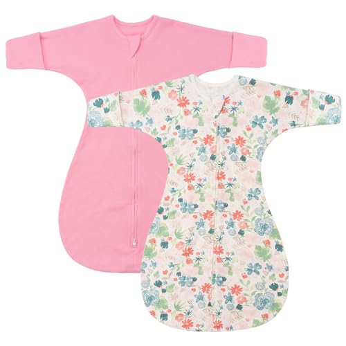 SIMYJOY 2er Pack Pucksack Baby Swaddle Schlafsack aus Baumwolle mit...